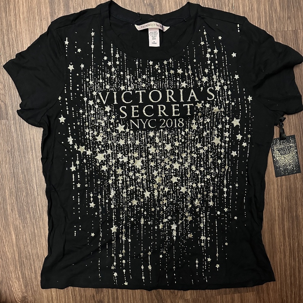 Victoria’s Secret Sparkly Black Tee NWT